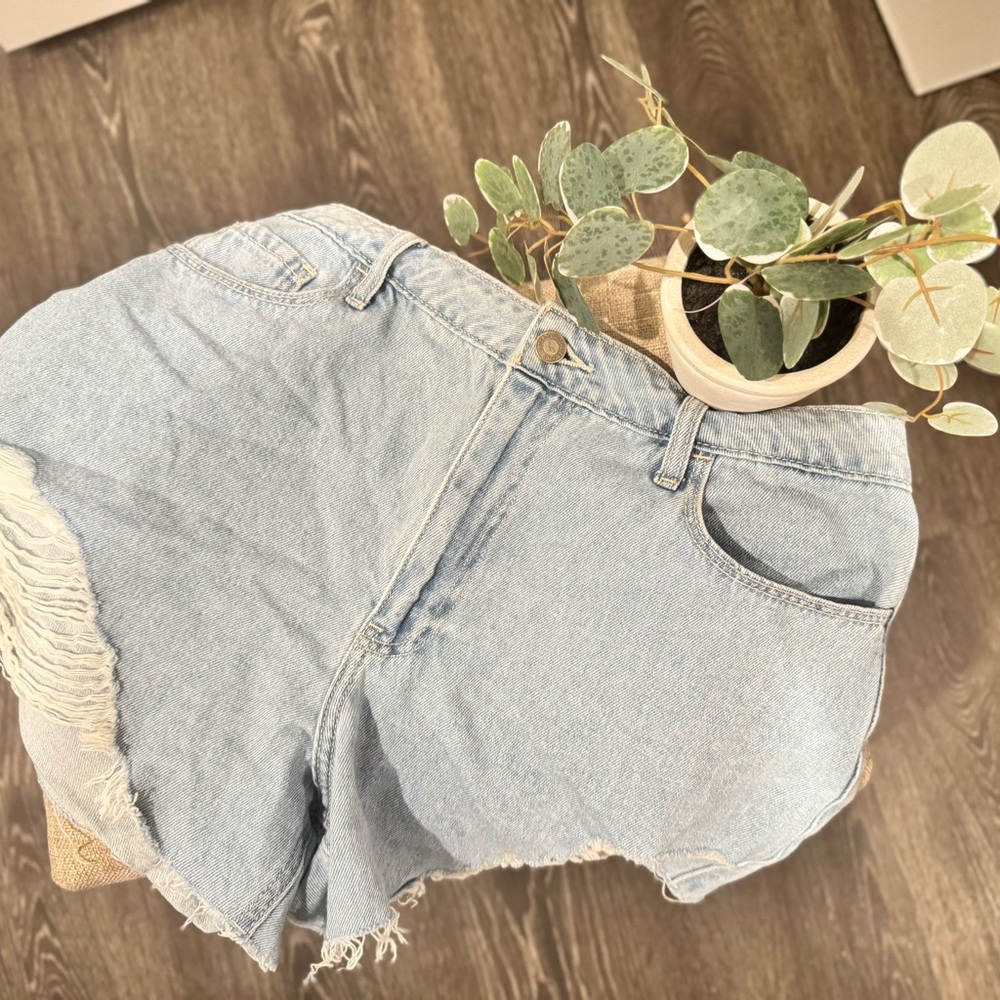 Light Blue Denim Hollister Shorts